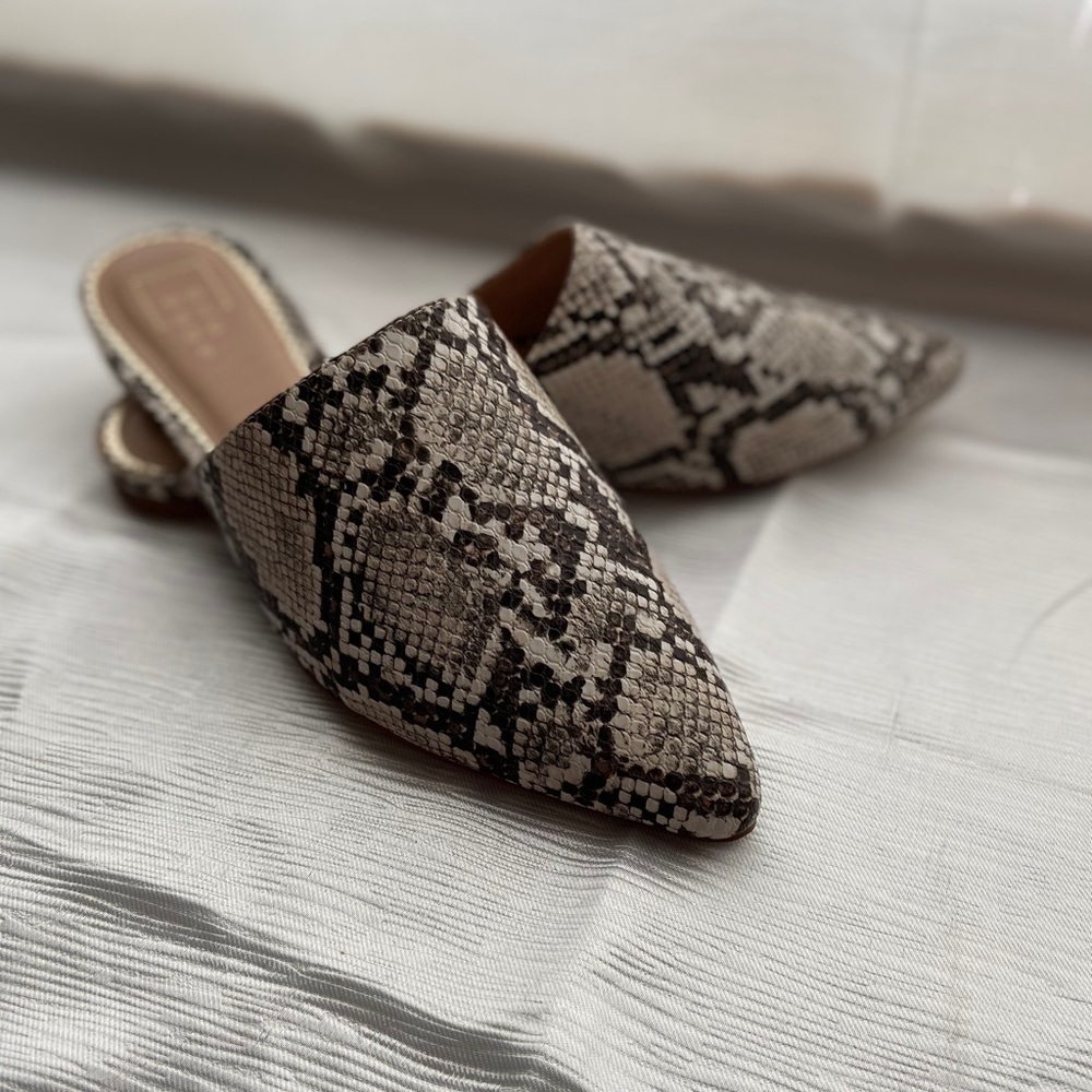 Snakeskin Mules